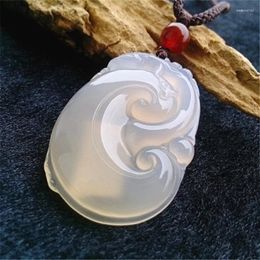 Pendant Necklaces Wholesale Agate Chalcedony Ruyi -like White Sweater Chain