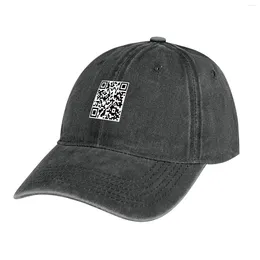 Berets RickRoll QR Code Cowboy Hat Luxury Christmas Male Women's