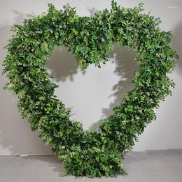 Decorative Flowers Green Eucalyptus Flower Arranger Outdoor Wedding Background Decoration Heart Shaped Arch Event Party Professional Edition