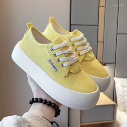 Casual Shoes 2024 Spring Chunky Sneakers Women Autumn Fashion White Thick Sole Comfort Flat Sport Walking Canvas