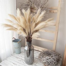 Dekoratif Çiçekler 80cm Yapay Pampas Çim Buket Düğün Dekorasyon Kamış Sonbahar İçin Sahte Bitkiler Boho Ev Odası Dekor İç Mekan