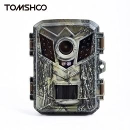 Cameras Tomshoo 1080P IP66 Waterproof Hunting Camera 0.2s Trigger Speed Night Vision Wild Game Trail Camera for Wildlife Monitoring