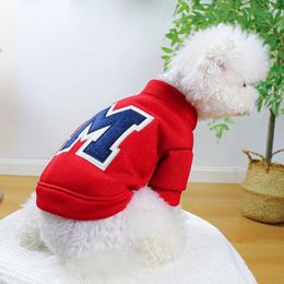 Dog Apparel Pet Dogs Clothes Warm Jackets Fashion Letter-M Embroidery Front Button Closure Winter Coat For Small