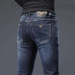 Men's Jeans designer 2021 autumn thick boutique men's jeans Slim small feet elastic leisure trend Hong Kong AJ 249D