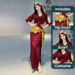 Stage Wear Belly Dance Accessories Costumes Baladi Practice Performance Folk Robes Hip Scarf For Adult Women