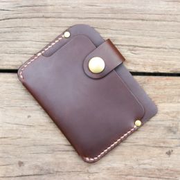 Holders New Luxury Handmade Genuine leather card holders men card ID Horder leather sleeve women card wallet credit card case MC415