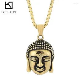 Pendant Necklaces Vintage Lucky Buddha Necklace For Men Women Minimalist Faith Charm Stainless Steel Fashion Jewellery Gift