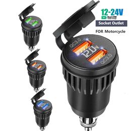 New Motorcycle Waterproof Charger Power Outlet with LED Voltmeter for