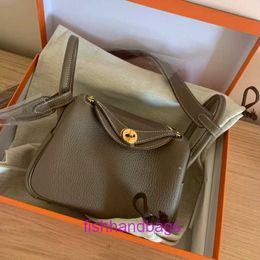 Top original wholesale Herrmms Lindiss tote bags online shop Womens Bag 2024 New Mini Pillow Genuine Leather Fashion One Shoulder With Original Logo