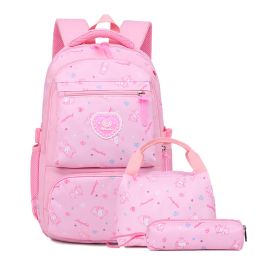 Bags Cute Printed School Backpacks for Kids Teenager Girls Lightweght Primary Children's Schoolbags LunchBag and Pencil Case Set