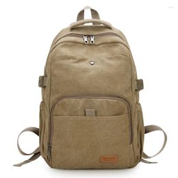 Backpack Cotton Canvas Male Korean Version Of Large Capacity Student Bag Female Retro Casual Outdoor Travel