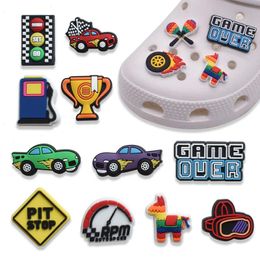 Anime charms wholesale childhood memories games cars funny gift cartoon charms shoe accessories pvc decoration buckle soft rubber clog charms