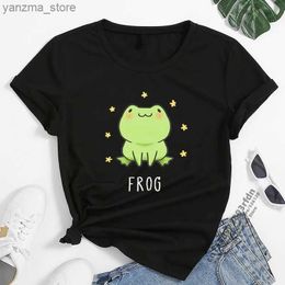 Women's T-Shirt Cartoon Frog Print T Shirts Women Summer Short Slve Loose Anime T-shirt Female Harajuku O Neck Strtwear Kawaii Anime Tshirt Y240420