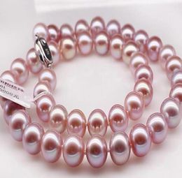 NEW FINE PEARLS JEWELRY Fine 10-11 mm natural south sea pink pearl necklace 18 inch silver9869291