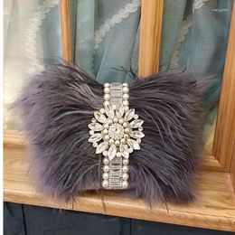 Bag Thai Fashion Brand Women's Ostrich Hair Banquet Hand Single Shoulder Chain