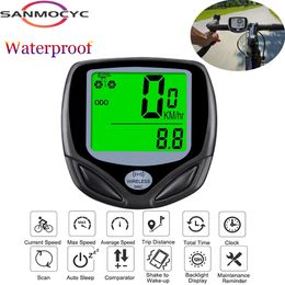 Wireless Bike Computer Waterproof Magnet Sensor Bicycle Speedomete Digital Cycling Odometer MultiFunction Accessories240410