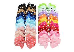 Ribbon Bow Dot Girl Hairpins Colorful Children Hair Clip Boutique Kids Girls Bows tie Kid Hairs Accessories 20 Colors Fashionable 6662698