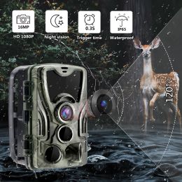 Cameras Hc801a Hunting Trail Camera Wildlife Camera with Night Vision Motion Activated Outdoor Trail Camera Trigger Wildlife Scouting