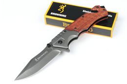 High Quality FA72 Tactical Rescue Folding Knife 440C Blade Wood + Steel Handle Camping Hunting EDC Pocket Knives