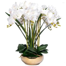 Decorative Flowers Autumn Home Artificial Decoration 56cm Silk Cloth Butterfly Orchid