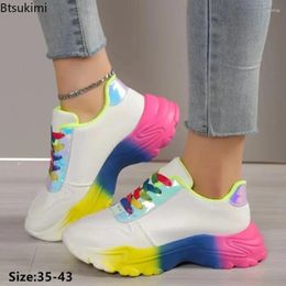 Casual Shoes 2024 Women's Sneakers Fashion Platform Ladies' Vulcanized Soft Breathable Running Sport Female 35-43