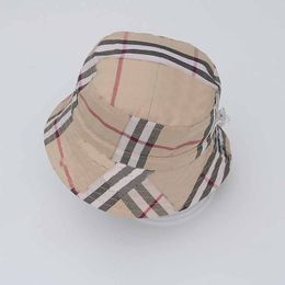 Baby boys girls pure cotton cap summer baby sun hat casual round top large brimmed fisherman bucket hats sun proof Chequered cap spring CSD2404208