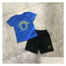 Clothing Sets New Designer Style Childrens For Summer Boys And Girls Sports Suit Baby Infant Short Sleeve Clothes Kids Set 2-8 T Drop Dhc5M