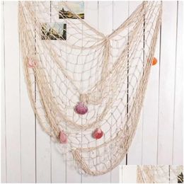 Other Home Decor Fishing Net Sea Shell Hanging Decoration Ocean Theme R230630 Drop Delivery Garden Dhrs2