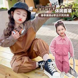 Clothing Sets 2024 Girls Spring Autumn Set Tops Shirts Pants Fashion Kids Children Casual 2pcs Suits Clothes