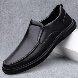 Walking Shoes Genuine Leather Men Casual Slip On Fashion Italian Loafers Flats Breathable Handmade Footwear
