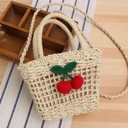 Storage Bags Environmentally Friendly And Cute Women's Hollowed Out Beach Crossbody Bag Straw Woven Leisure Handbag Mobile Phone Wallet