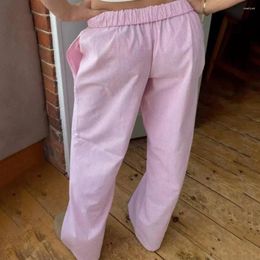 Women's Pants Summer Wide-leg Stylish Casual Wide Leg With Elastic Waist Pockets For Streetwear Lounge Wear Loose Fit