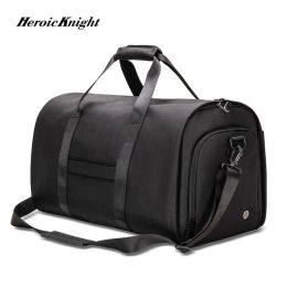 Bags Heroic Knight Men MultiFunction Large Capacity Travel Bag Suit Garment Luggage Bag 17 Inch Laptop Waterproof Tote Bag ShoePouch