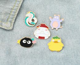 Japenese Anime Cute Animals Enamel Pins Creative Bailong Soot wizard Mouse Brooches For Kids Gift1173756