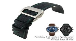 21mm 22mm High quality Calfskin Leather Nylon Watch strap Fit for IWC Pilot SPITFIRE MARK18 Portofino TOP GUN IW3777 Watchband Wat9667522