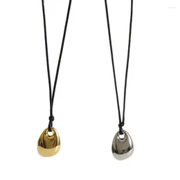 Pendant Necklaces PU Leather Cord Necklace Irregular Bean Clavicle Chain Jewellery Accessory