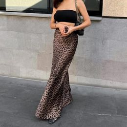 Skirts Sheath Skirt Women High-waisted Long Leopard Print High Waist Fishtail Maxi For Elegant Floor Length Party