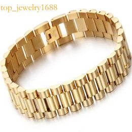 Fashion 15mm Mens Womens Chain Watch Band Bracelet Hiphop Gold Sier Stainless Steel Watchband Strap Bracelets C2529233A