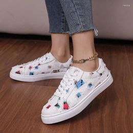 Casual Shoes Women's Vulcanised 2024 Spring Woman Retro Fashion Lace-up Sneakers Female Summer Breathable Flats Plus Size 42