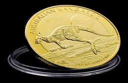 10pcs Non Magnetic Gold Plated Kangaroo Elizabeth II Queen Australia Souvenirs Coin Collectible Coins Medal8308038