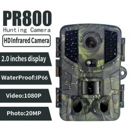 Cameras Pr800 Hunting Trail Camera 1080p 20mp Waterproof Infrared Night Vision Outdoor Wild Motion Activated Scouting Camera Photo Trap