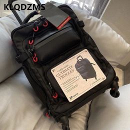 Luggage KLQDZMS 18"20"22 Inch Suitcase Oxford Cloth Trolley Case Shoulder Bag Multifunctional Lightweight Boarding Box Rolling Luggage