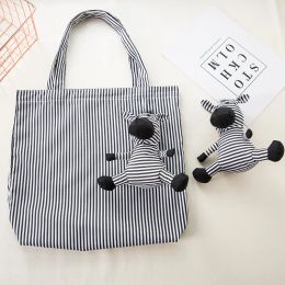 Bags Cotton and Cotton filling Zebra Shopping Bag Eco Friendly Ladies Gift Foldable Reusable Tote Bag Portable Shoulder Bag
