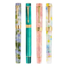 Pens Jinhao 100 Acrylic Fountain Pen Spin Pink Peacock Pens Orchid Calligraphy Office Stationery Iraurita 0.5mm Writing F G9e7
