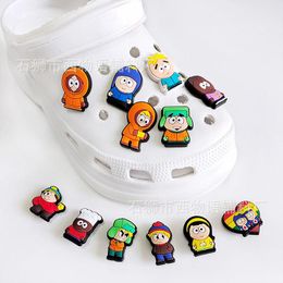 Anime charms wholesale childhood memories southern park tv funny gift cartoon charms shoe accessories pvc decoration buckle soft rubber clog charms