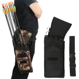 Accessories Archery Four Tube Reverse Arrow Holder Waist Hang Side Hip Quiver with Adjustable Belt Storage Pouch for Hunting Outdoor Recurve