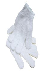White Nylon Body Cleaning Shower Gloves Exfoliating Bath Glove Five Fingers Bath Bathroom Gloves Home Supplies GWE78182127466