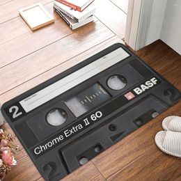 Bath Mats Cassette Music Tape Foot Mat Kitchen Shower Door Vintage Fast Dry Bathroom Carpet Waterproof Non Slip Toilet Pad