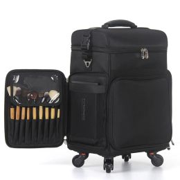 Carry-Ons Makeup Case Travel Suitcase Rolling Luggage Bag Large Capacity Cosmetics Storage Toolbox On Beauty Women Nail Tattoo Trolley Box