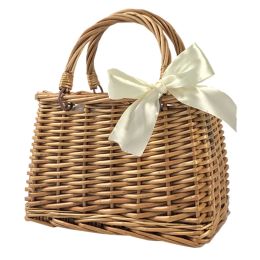 Bags Rustic Handbag Rattan Shoulder Bag Straw Beach Bags Women Hanging Rattan Basket Wicker Handbag Woven Handbags Women